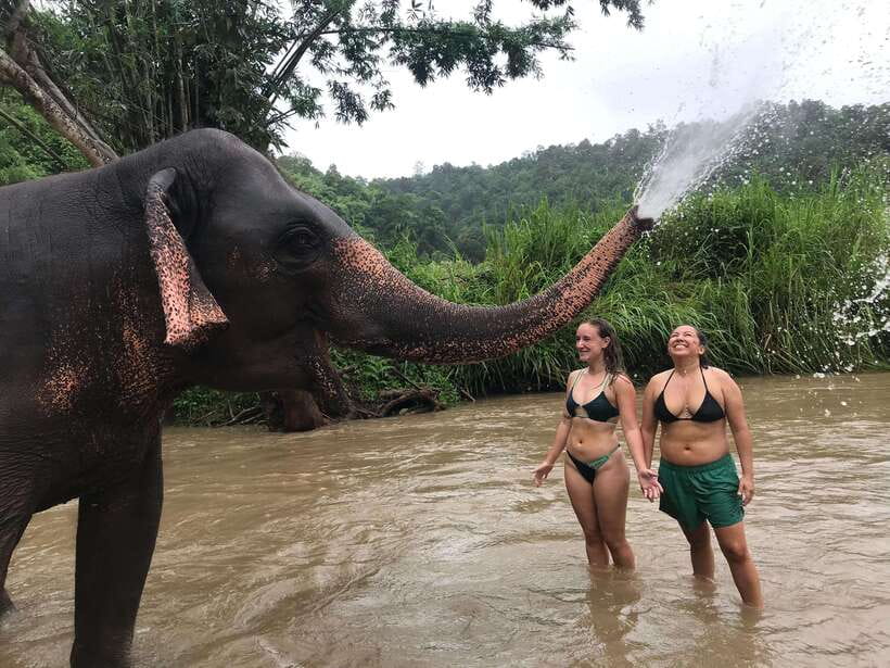 Chiang Mai: Elephant Sanctuary & Waterfall Group Tour - River Cooling and Bathing: the Most Fun Part, with Real Safety Rules