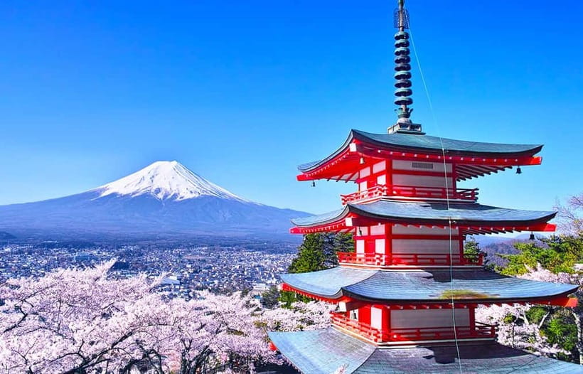 Mt Fuji Top 5 Spots Day Tour: Arakurayama Park,Oshino Hakkai - The Lawson Kawaguchiko photo spot: yes, it is real, and yes, you must cross safely