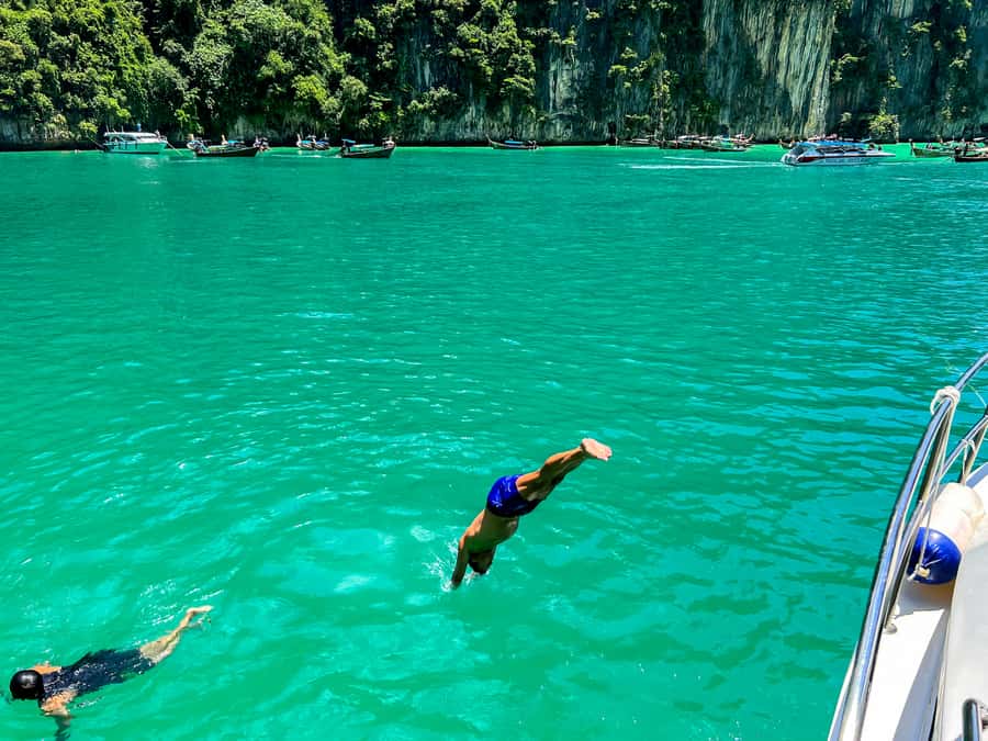 Phuket: Maya, Phi Phi, and Bamboo Island with Buffet Lunch - Nui Bay swim time: clear water and a chance to cool off