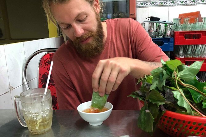 Saigon By Night and Street Food By Motorbike | Opt: Ao Dai Riders - Stop 5: District 4 Street Food, Spring Roll Vermicelli, and Night Energy